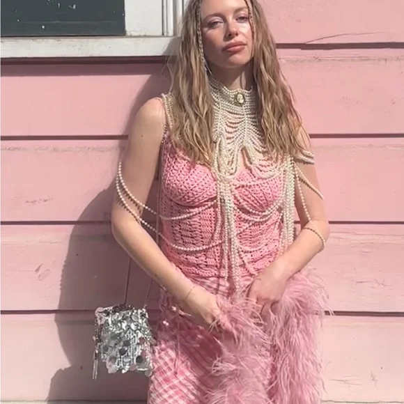 MAJORELLE Pink Crochet Tank Top - Picture 5 of 5